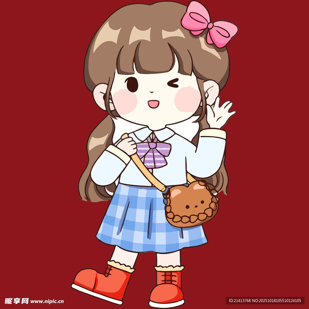 可爱双马尾少女俏皮装扮