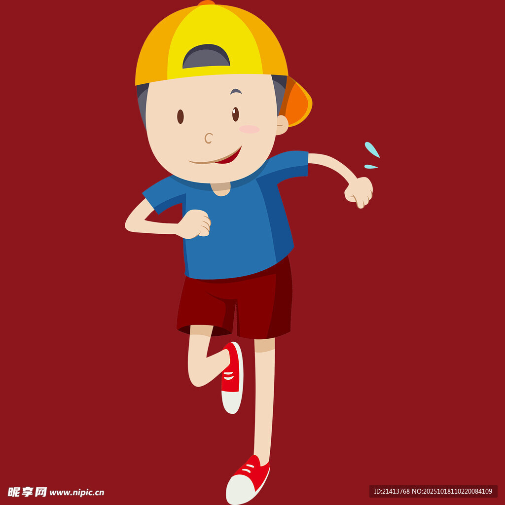 奔跑的活力少年
