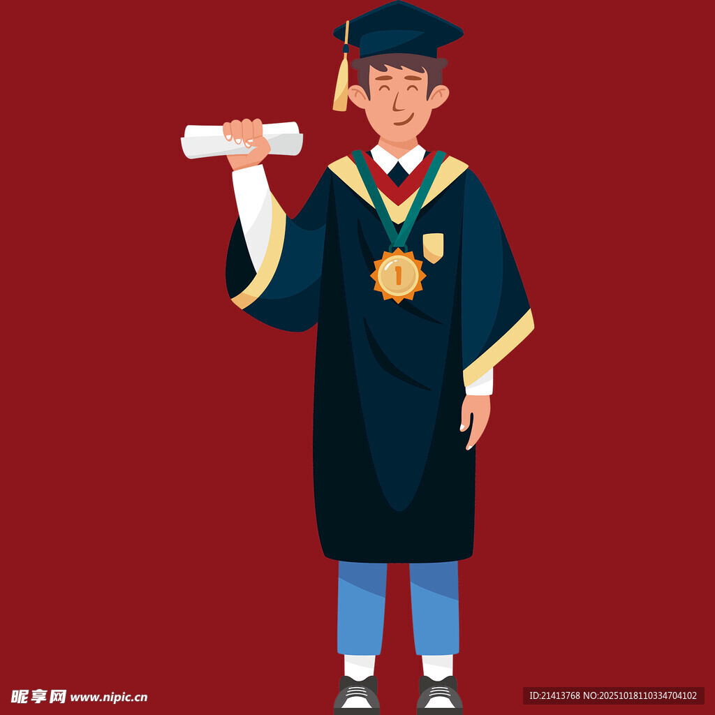 毕业学士手持文凭