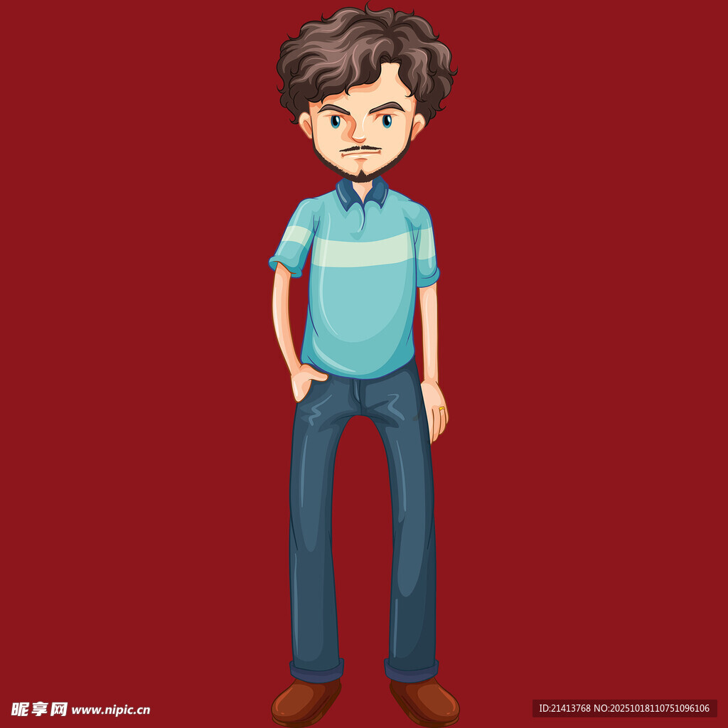 帅气男孩卡通形象展示