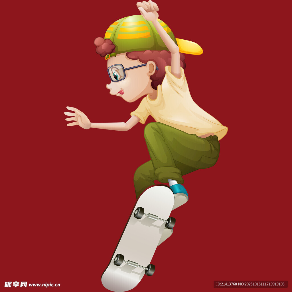 滑板少年酷炫空中动作