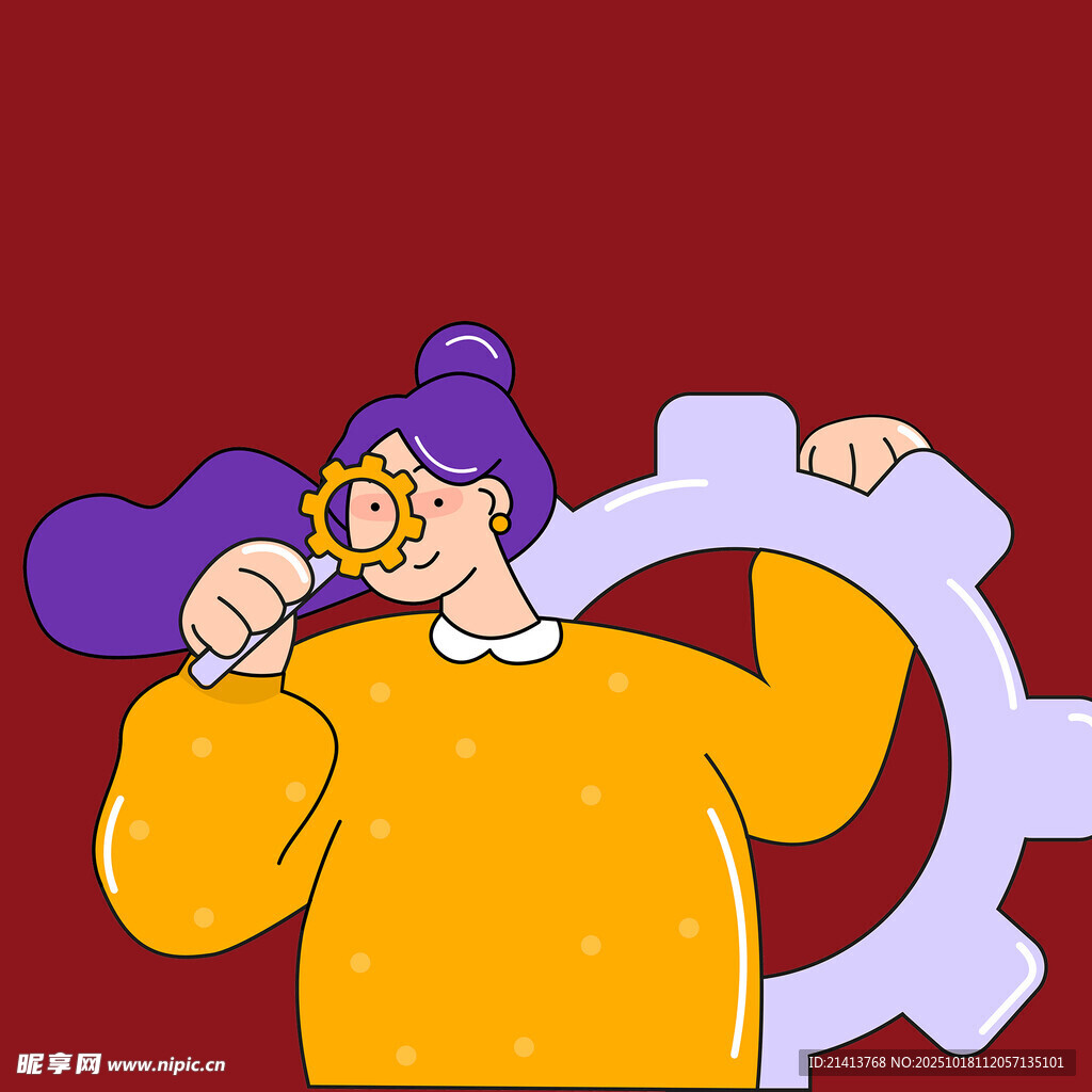 女性专注调试大齿轮