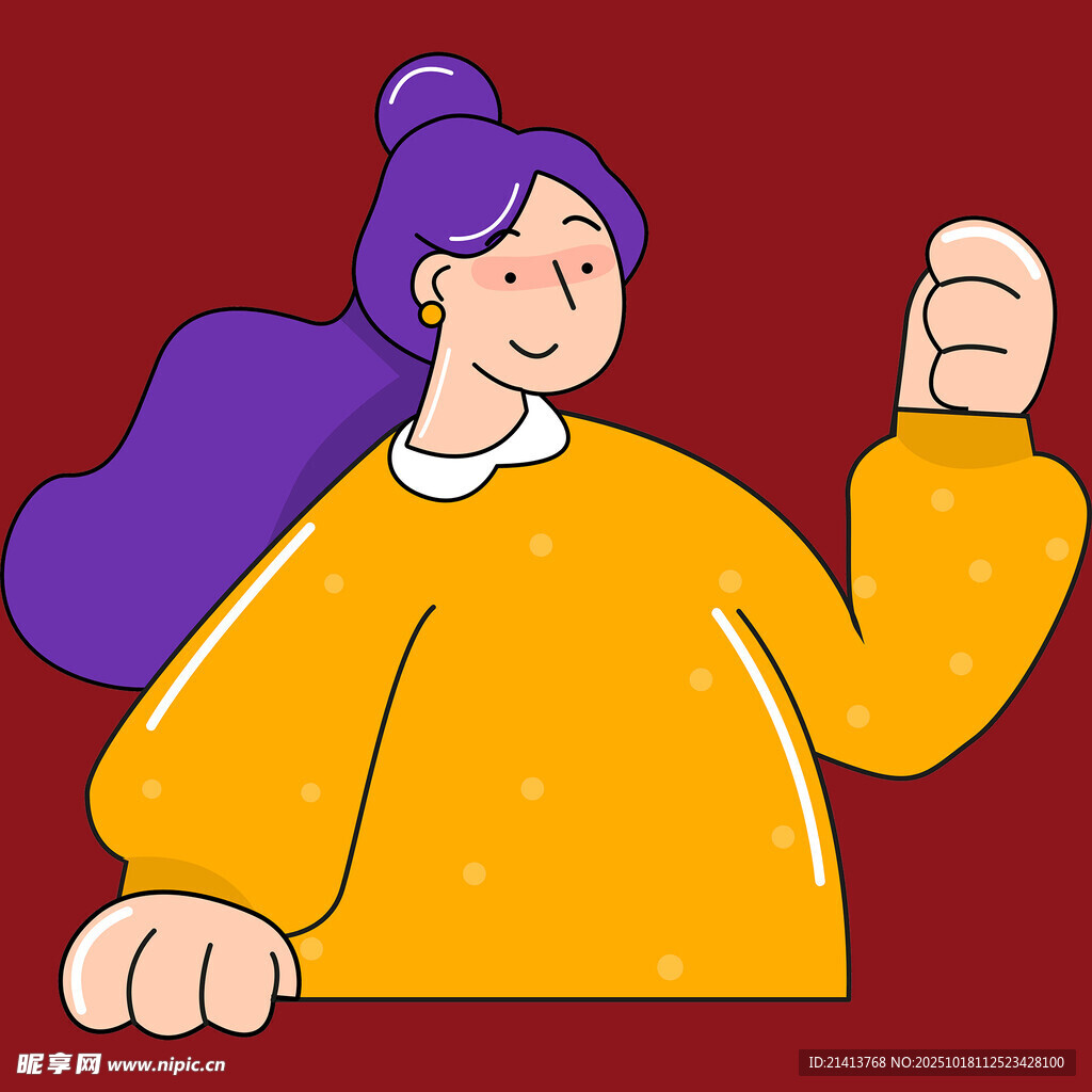 自信女孩握拳展现积极态度