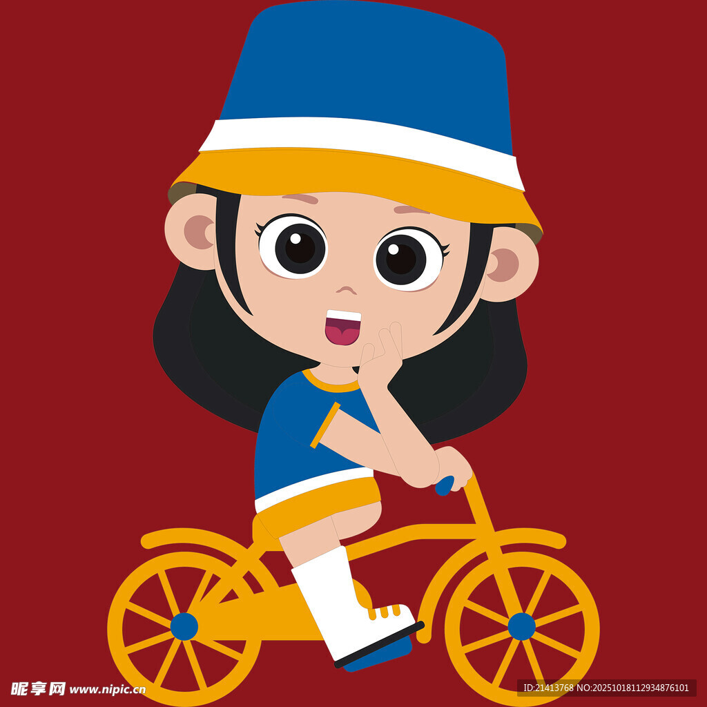 骑车的可爱小女孩