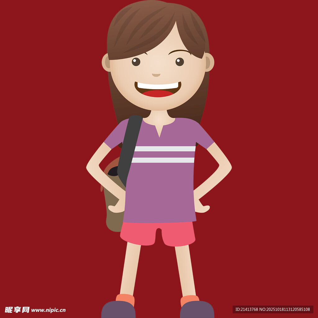 可爱女孩自信站立