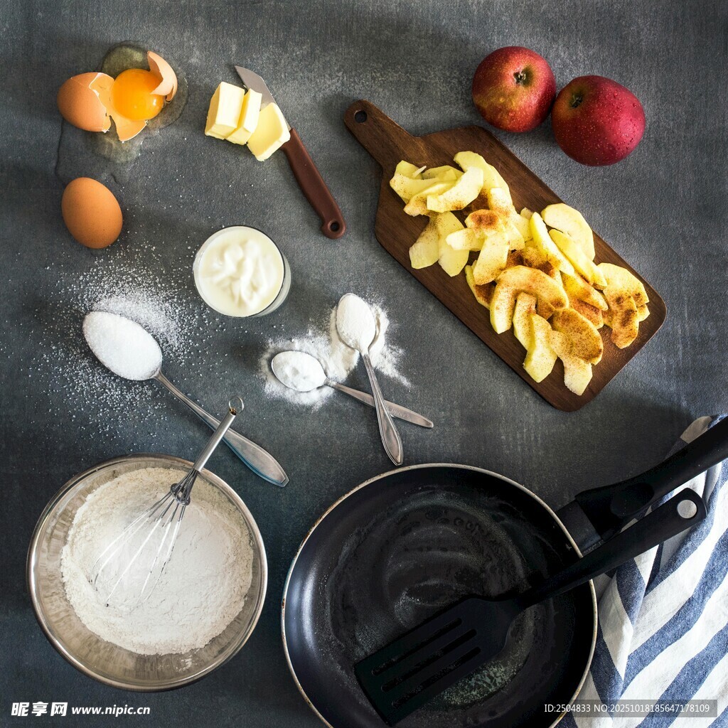 烘焙食材与工具摆放场景