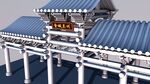 中式古风长廊建筑模型
