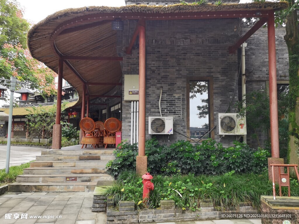 中式古建筑凉亭外观