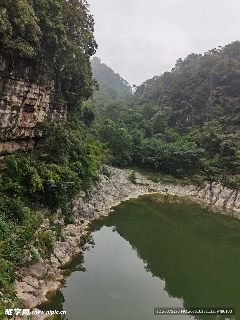 山间绿水清幽河谷景致