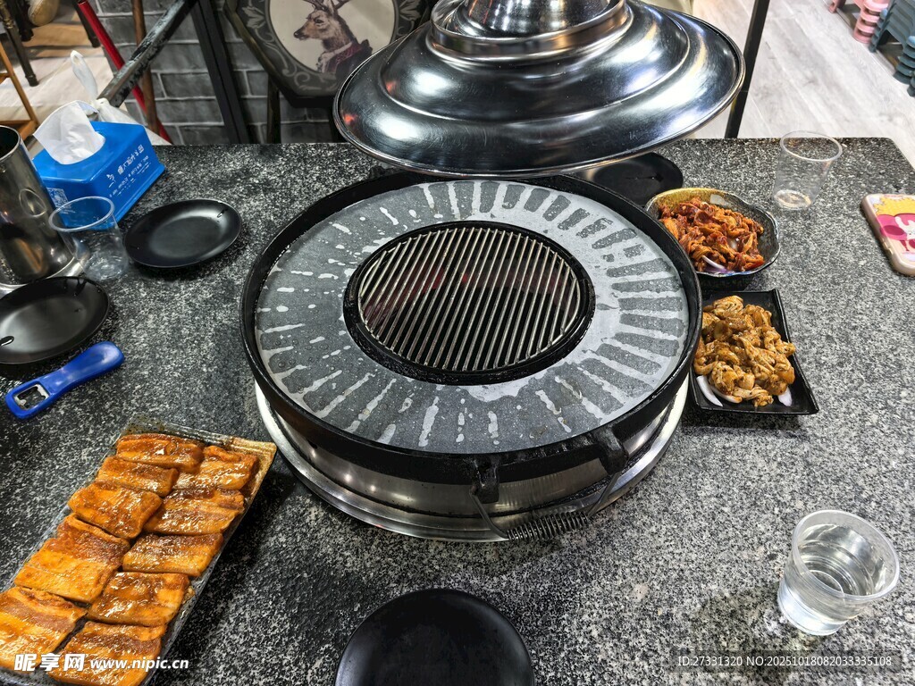 韩式烤肉炉及周边食材