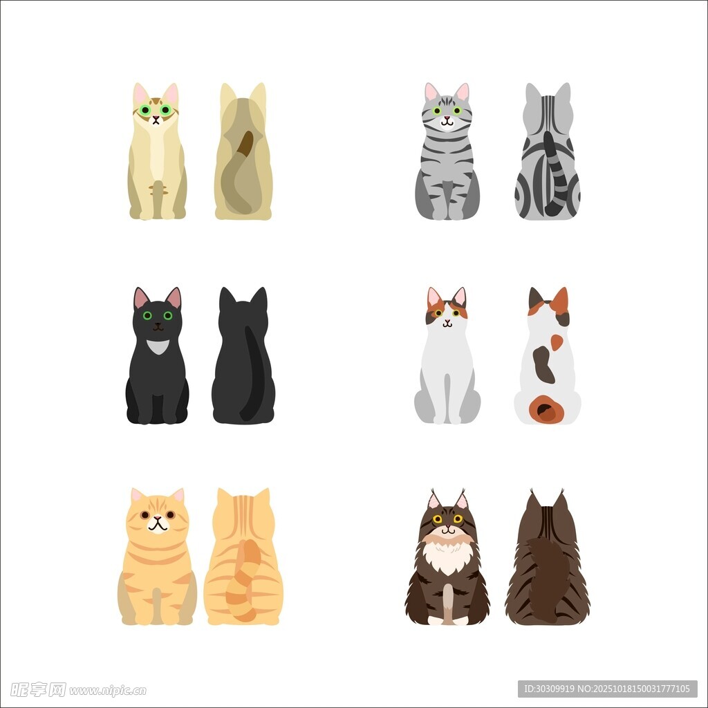 卡通矢量猫