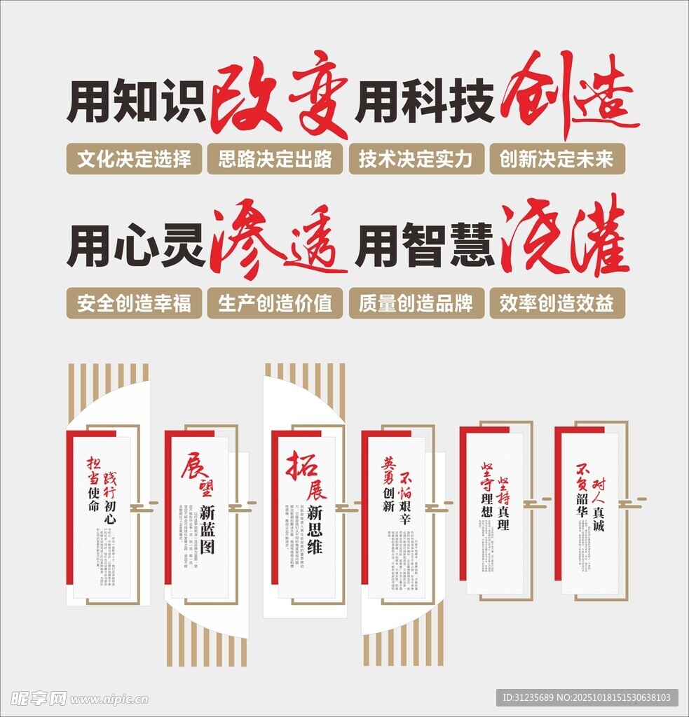 科技知识文化宣传标语墙
