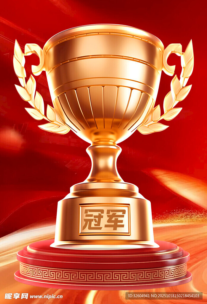 金色冠军奖杯闪耀