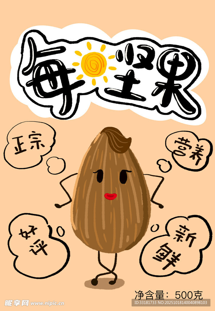 可爱坚果卡通形象展示
