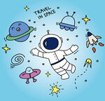 太空宇航员与奇幻宇宙元素