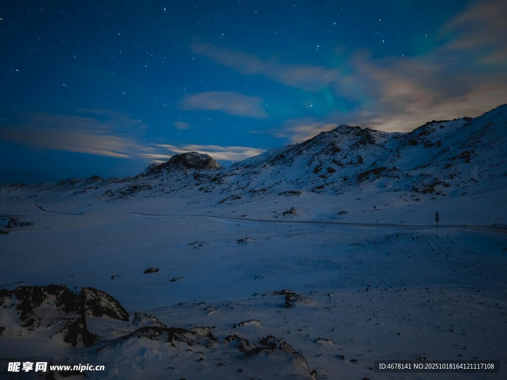 雪山夜空美景