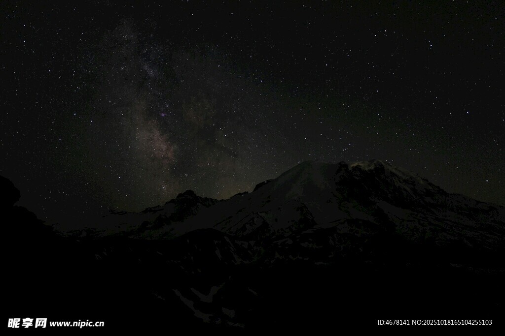 夜空下的巍峨雪山
