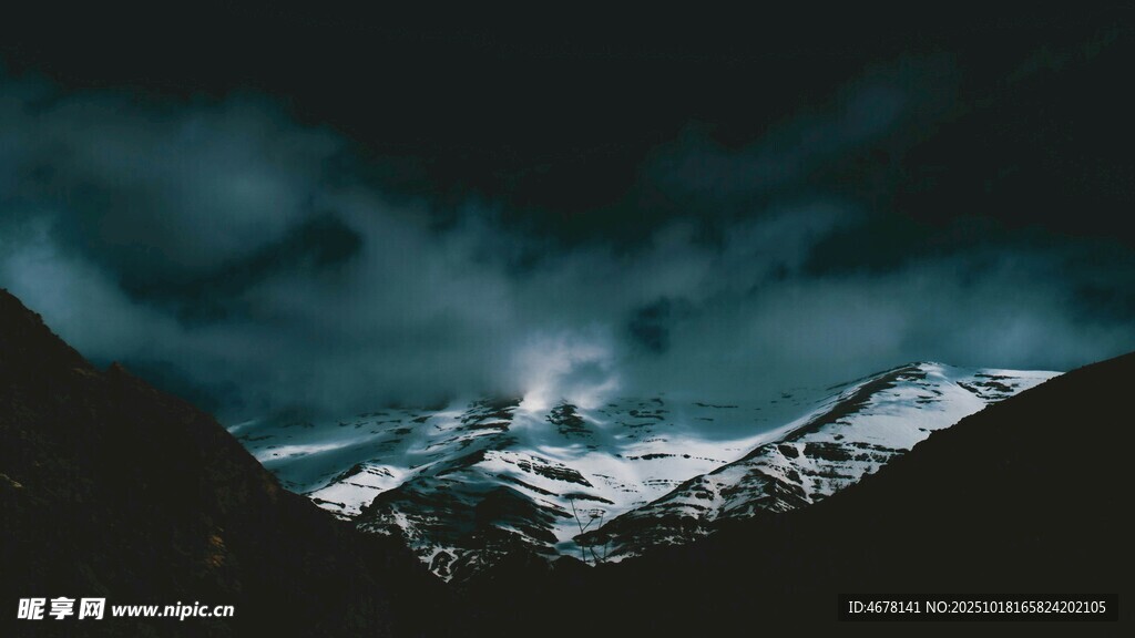 壮丽雪山云海景观