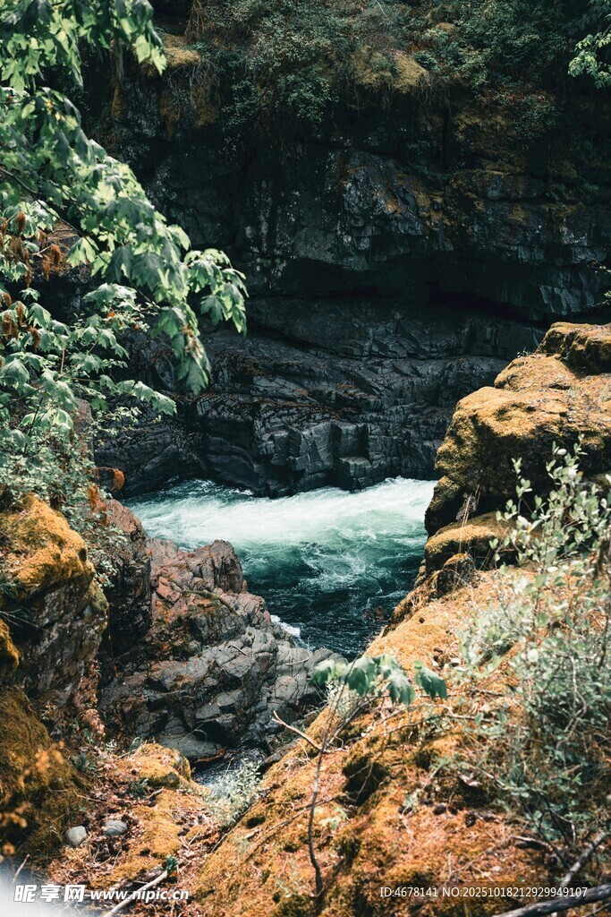 山间溪流的自然美景