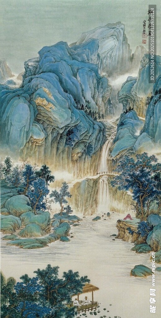 水墨山水国画风景图