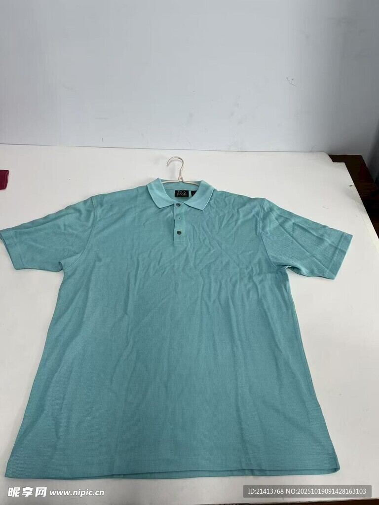 浅绿色短袖polo衫展示