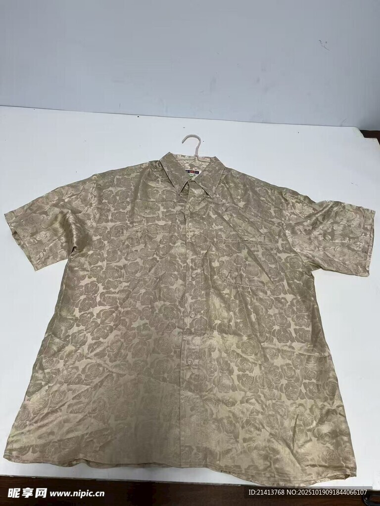 金色花纹短袖上衣展示
