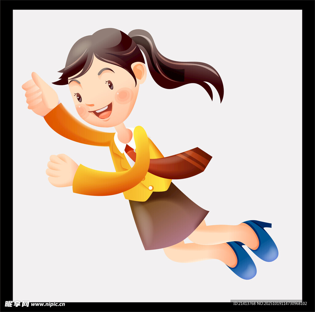 跳跃的活力女孩