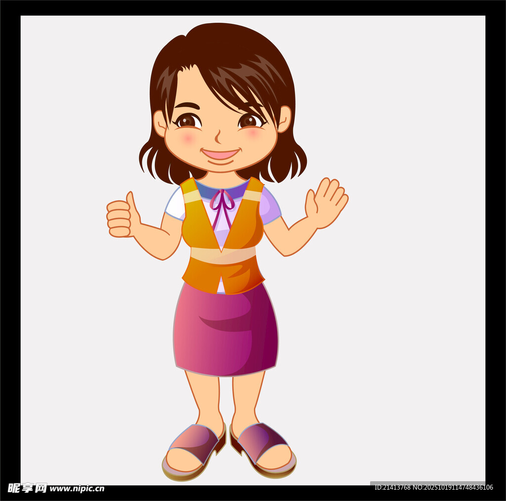 可爱女孩比赞形象展示