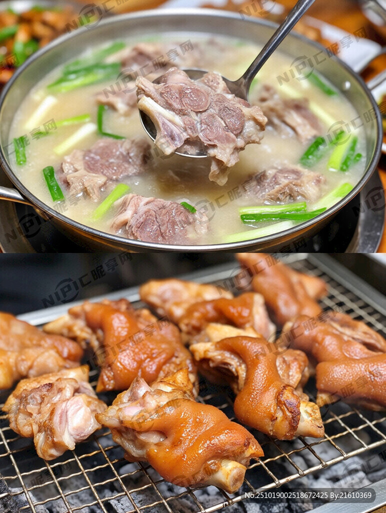 羊肉汤锅、烤鱼、东北炭烤猪蹄三