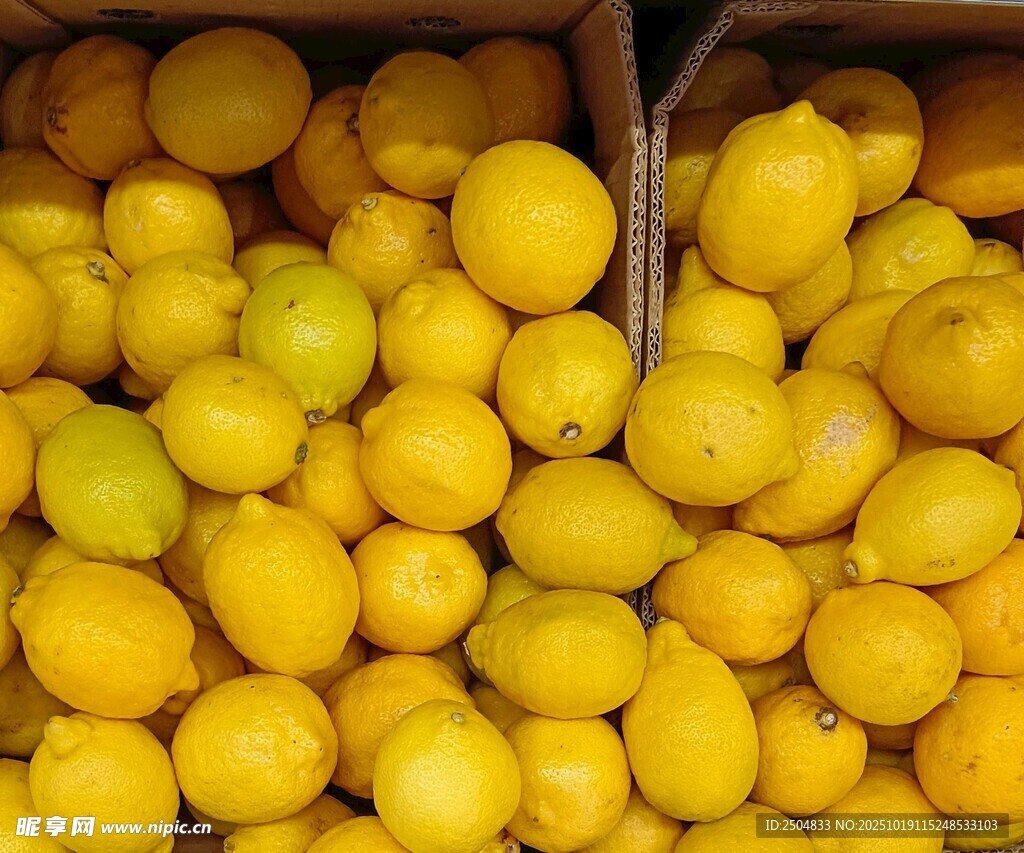 满满两筐新鲜黄柠檬