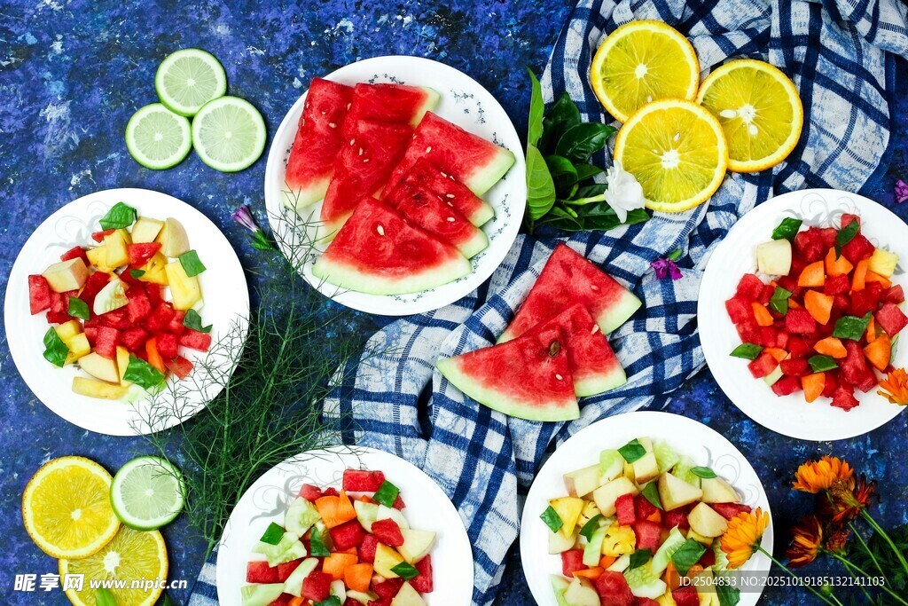 多彩水果拼盘 夏日美味