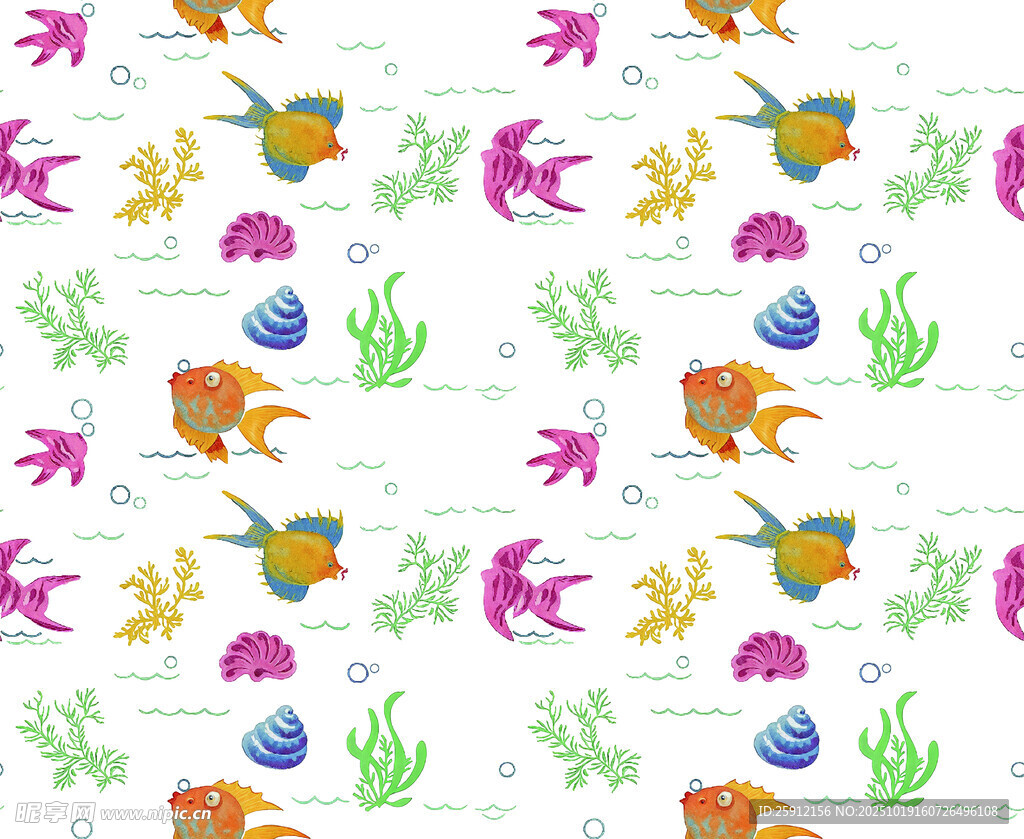 海洋生物图案背景图