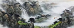 高山瀑布图