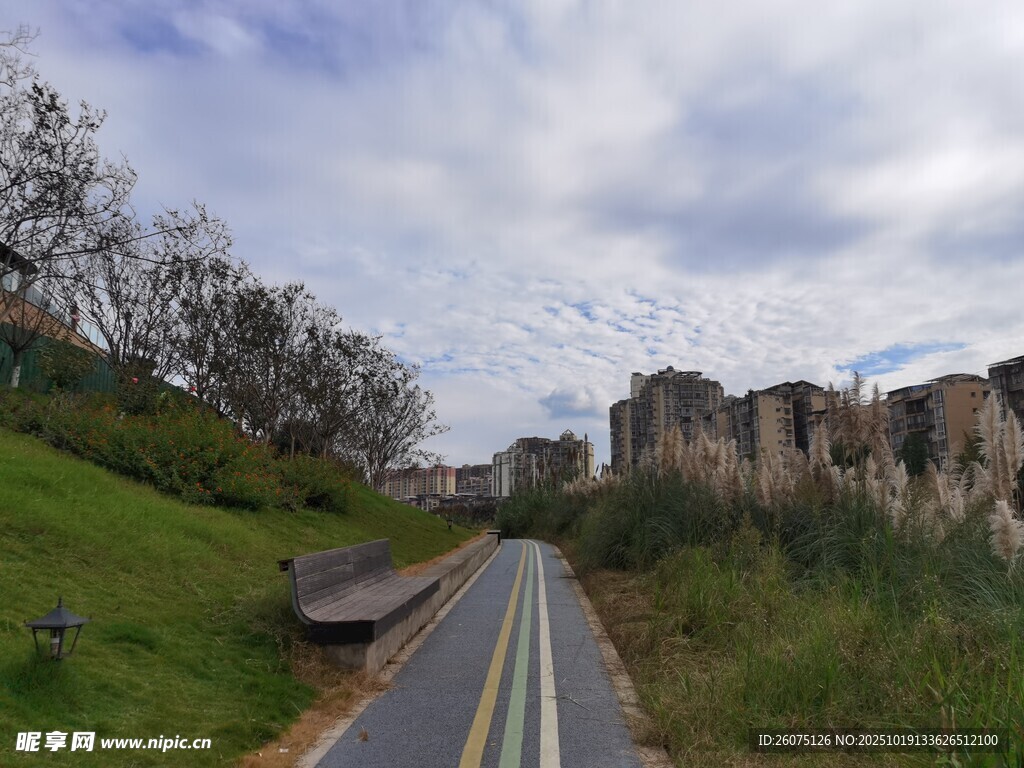 蜿蜒公路旁的自然景致