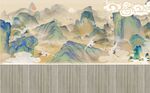 中式山水壁画古韵雅致