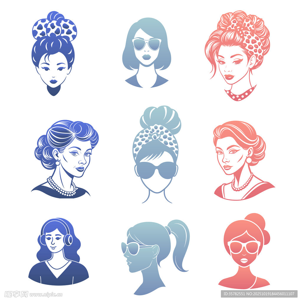 女性头像插画