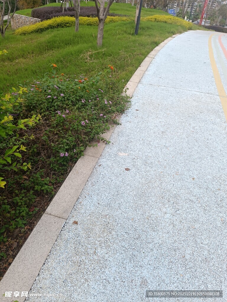 户外蜿蜒的碎石小路