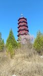 荒野中的古朴多层宝塔