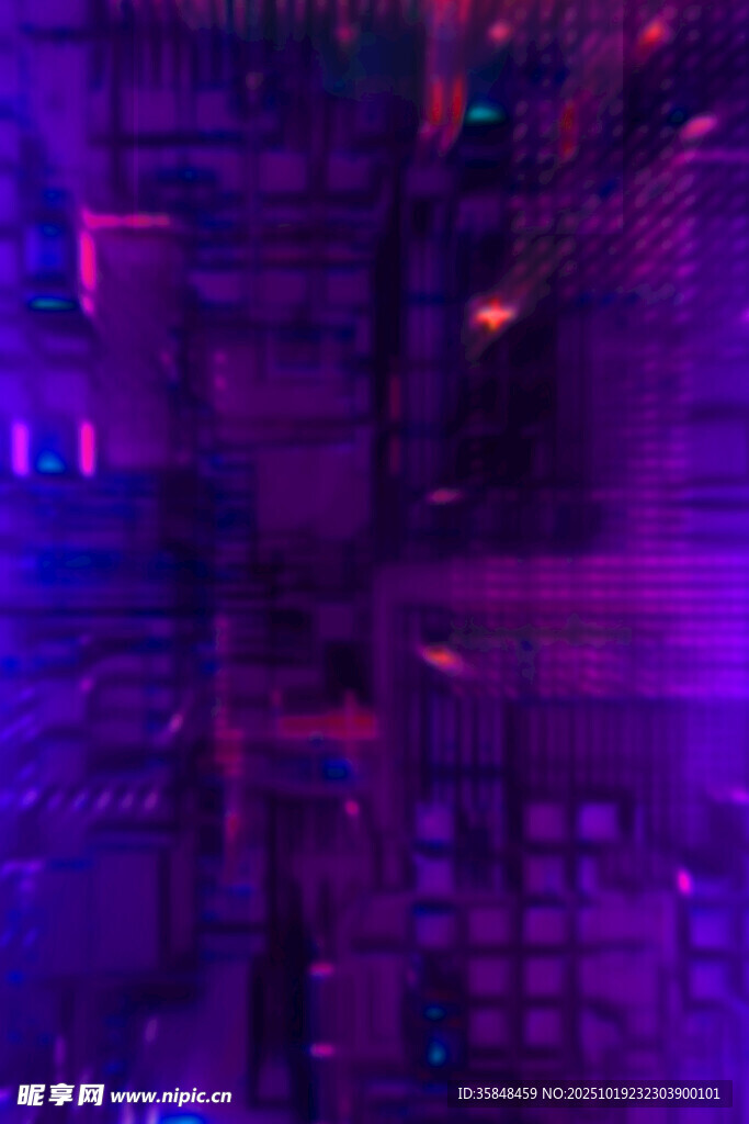 未来感赛博朋克城市夜景