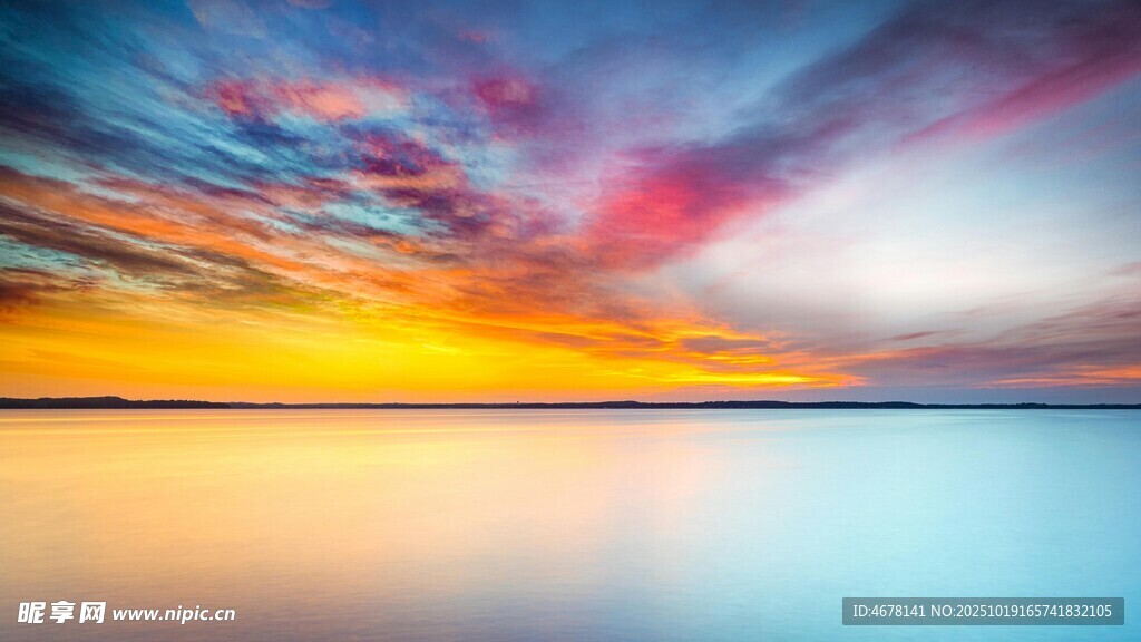 海边绚丽晚霞美景
