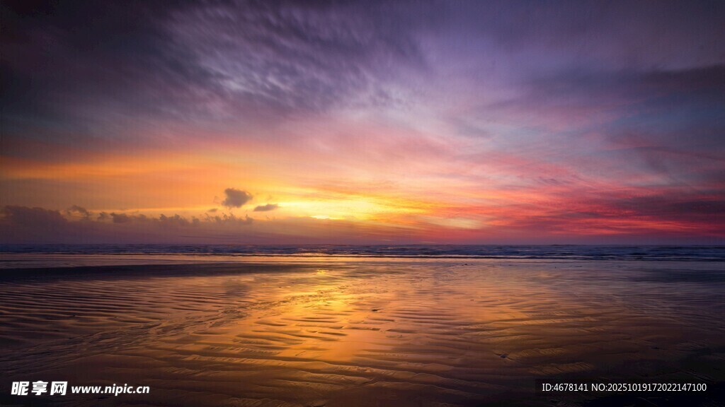 海边绚丽日落美景