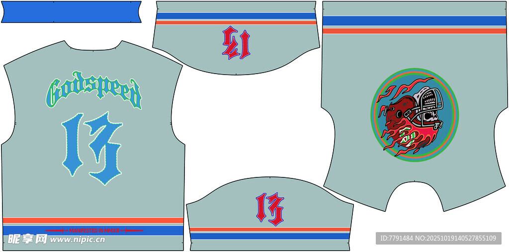 复古风格运动服饰设计图