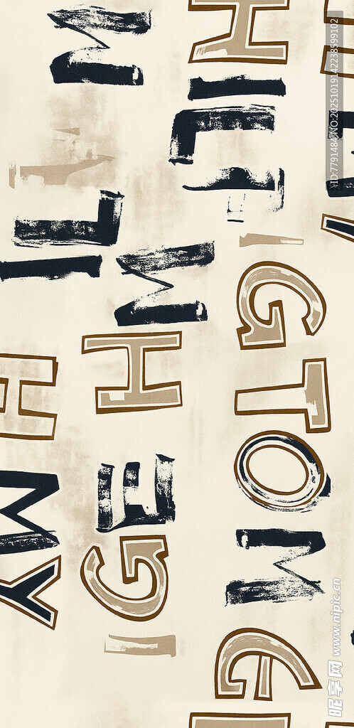 复古风格字母图案设计