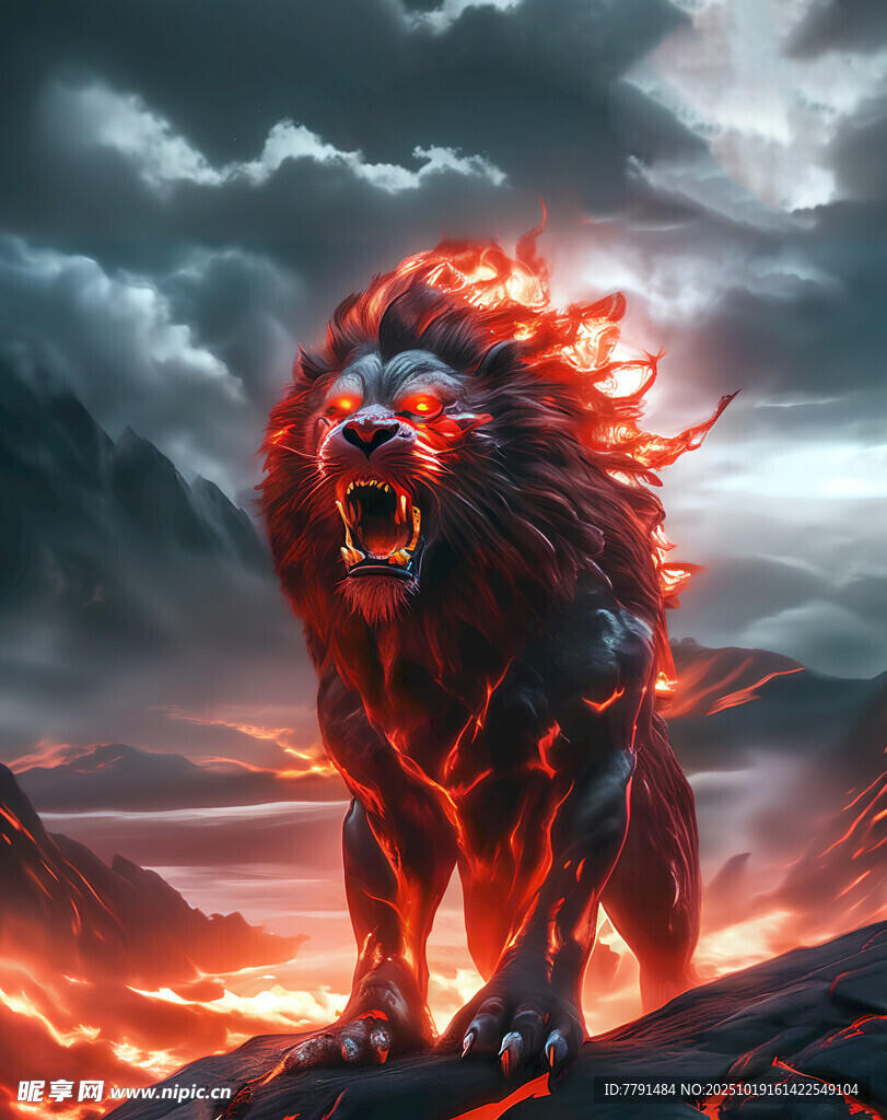 火焰雄狮立于炽热之地