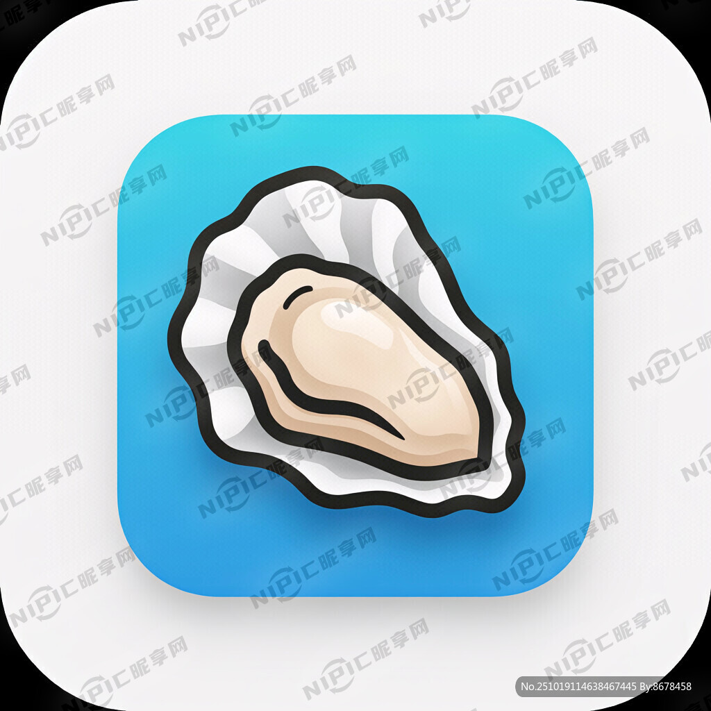 牡蛎造型icon AI格式
