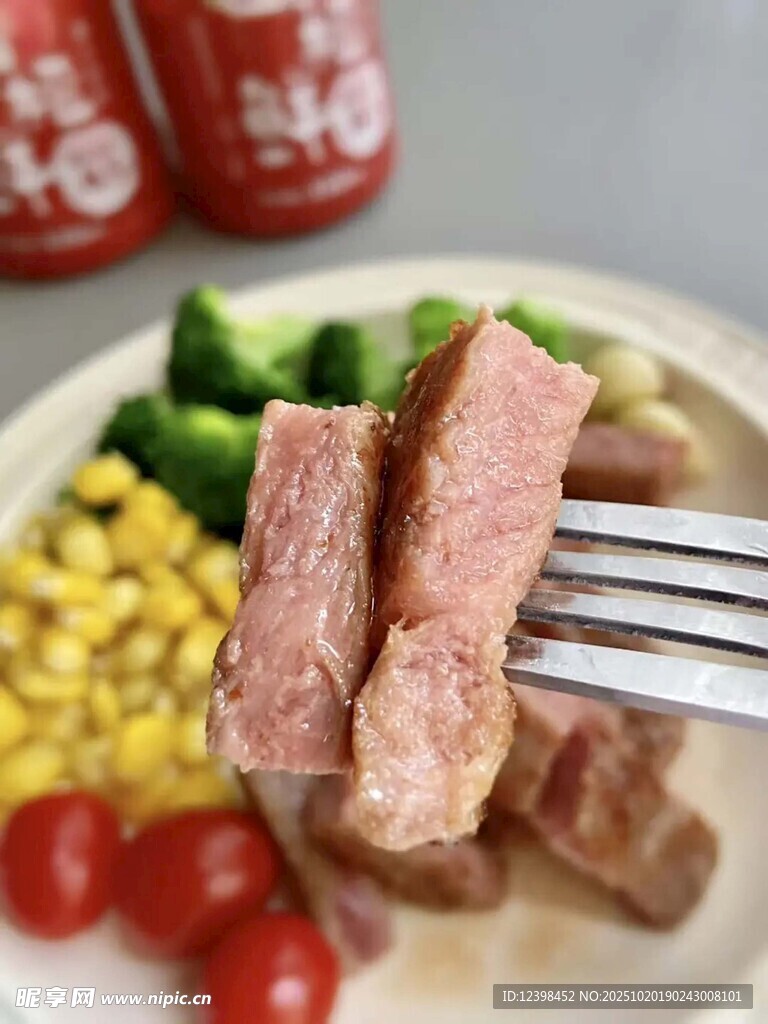 美味烤肉配多彩蔬菜