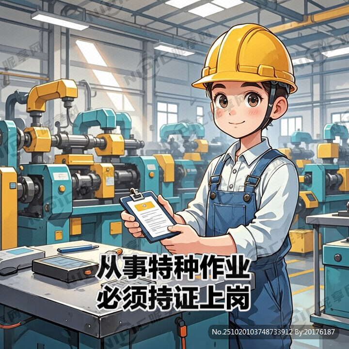 从事特种作业必须持证上岗卡通图