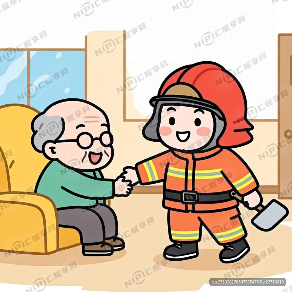 消防员为老年人解决困难
