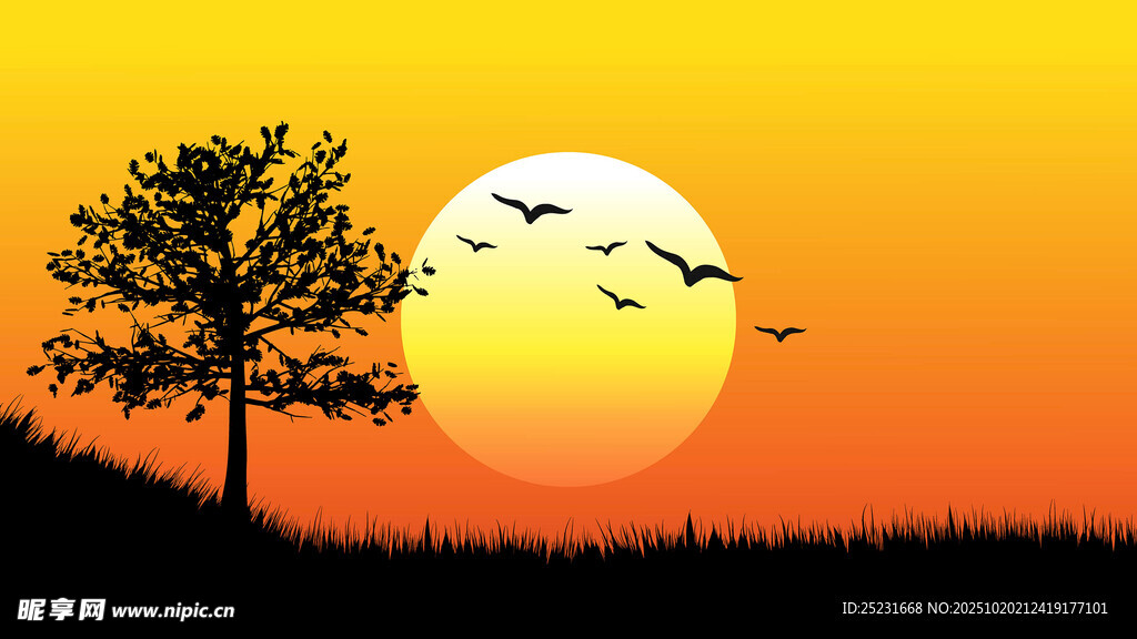 夕阳插图