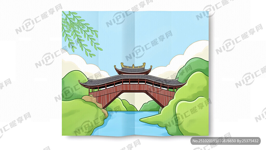 文明创建3折页简约底图
